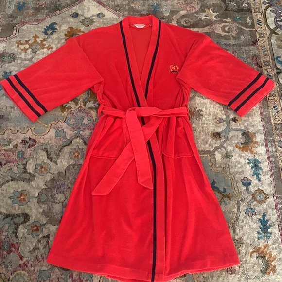 Dior | Intimates & Sleepwear | Christian Dior Red And Dark Blue Home ...